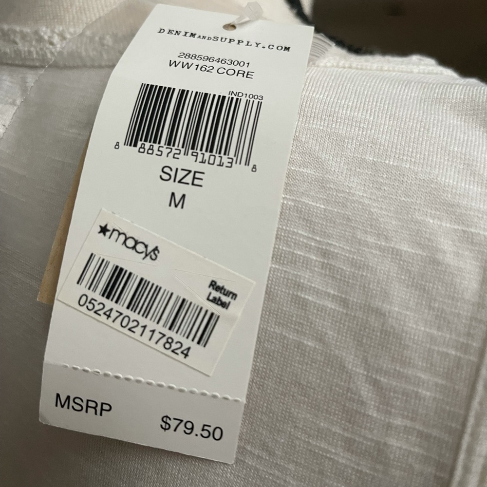 RALPH LAUREN Top M | Denim & Supply Summer Top | Silky Luxury Cotton | IVORY - Picture 8 of 9